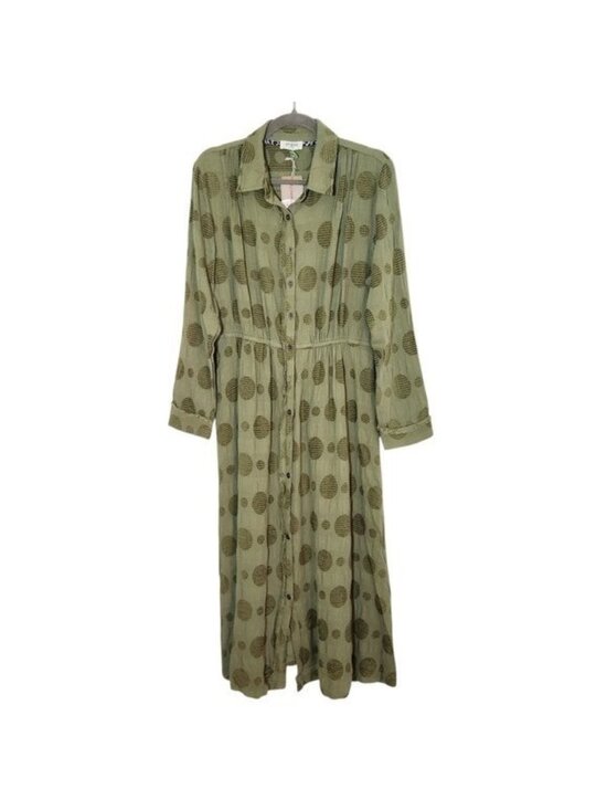 Umgee Dresses & Skirts - Umgee Green Midi Long Sleeve Shirt Dress NWT Size Medium